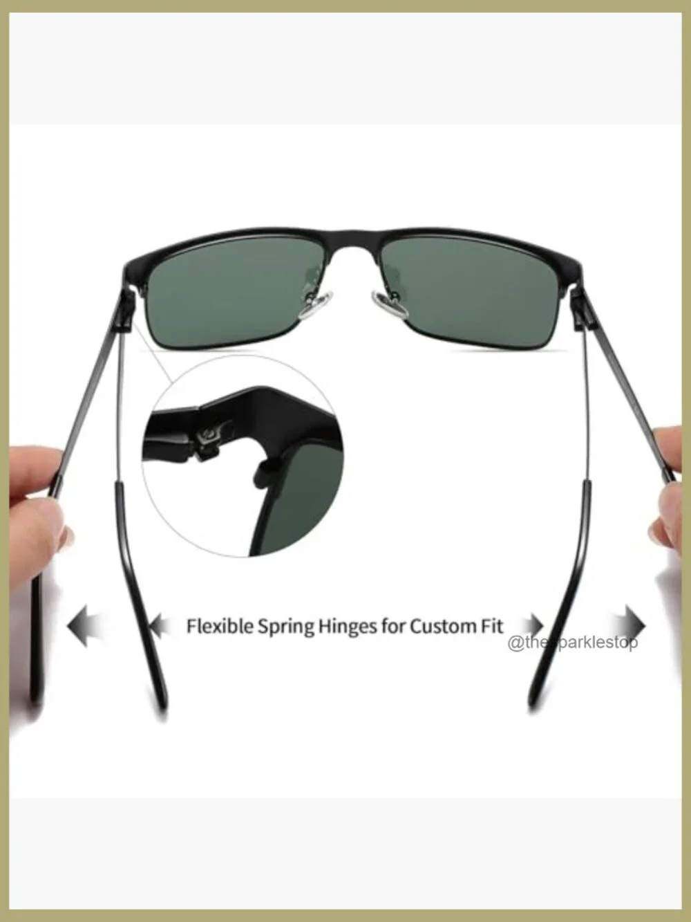 Polarized Sunglasses for Men, Metal Frame, UV400 Protection, Anti-Glare